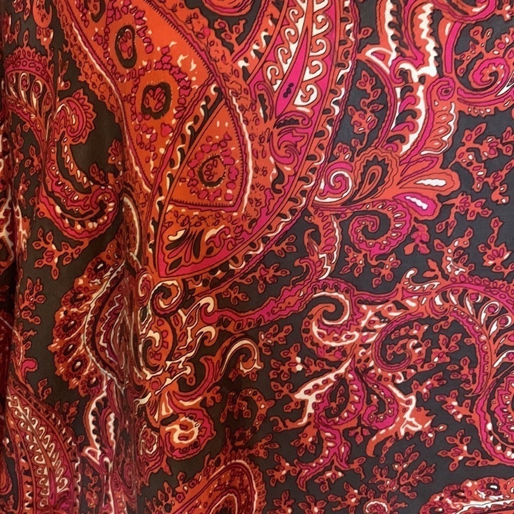 Talbots paisley silk handkerchief / poncho style silk blouse Size Small / Medium - Picture 9 of 11